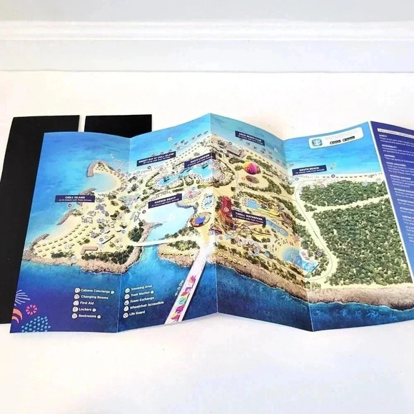 Royal Caribbean Paper Ephemera Lot of 2 Chef's Table Menu + Coca Cay Map - Picture 2 of 3